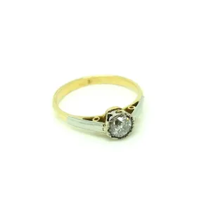 Antique Victorian 33pt Solitaire Diamond 18ct Gold Ring