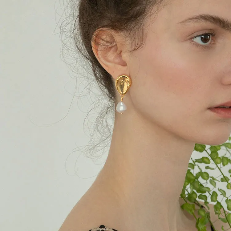 Asymmetrical Baroque Pearl Earrings