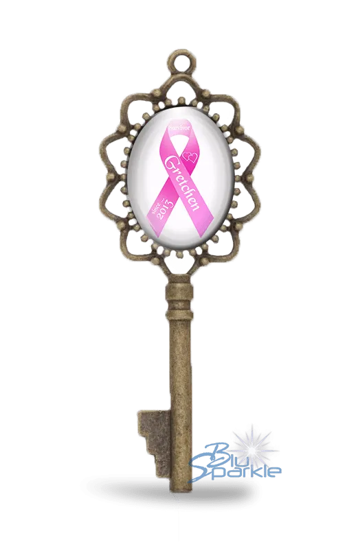 Awareness Ribbon - Personalized Key Pendants