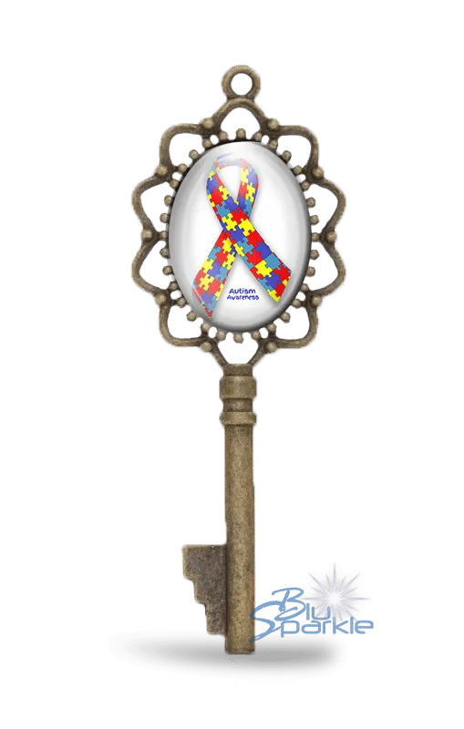 Awareness Ribbon - Personalized Key Pendants