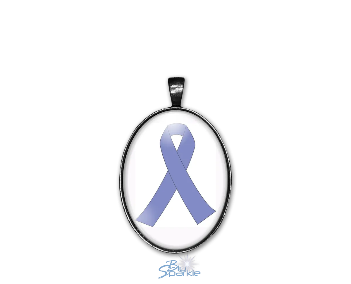 Awareness Ribbon - Personalized Oval Pendants