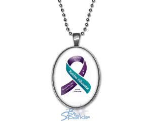 Awareness Ribbon - Personalized Oval Pendants