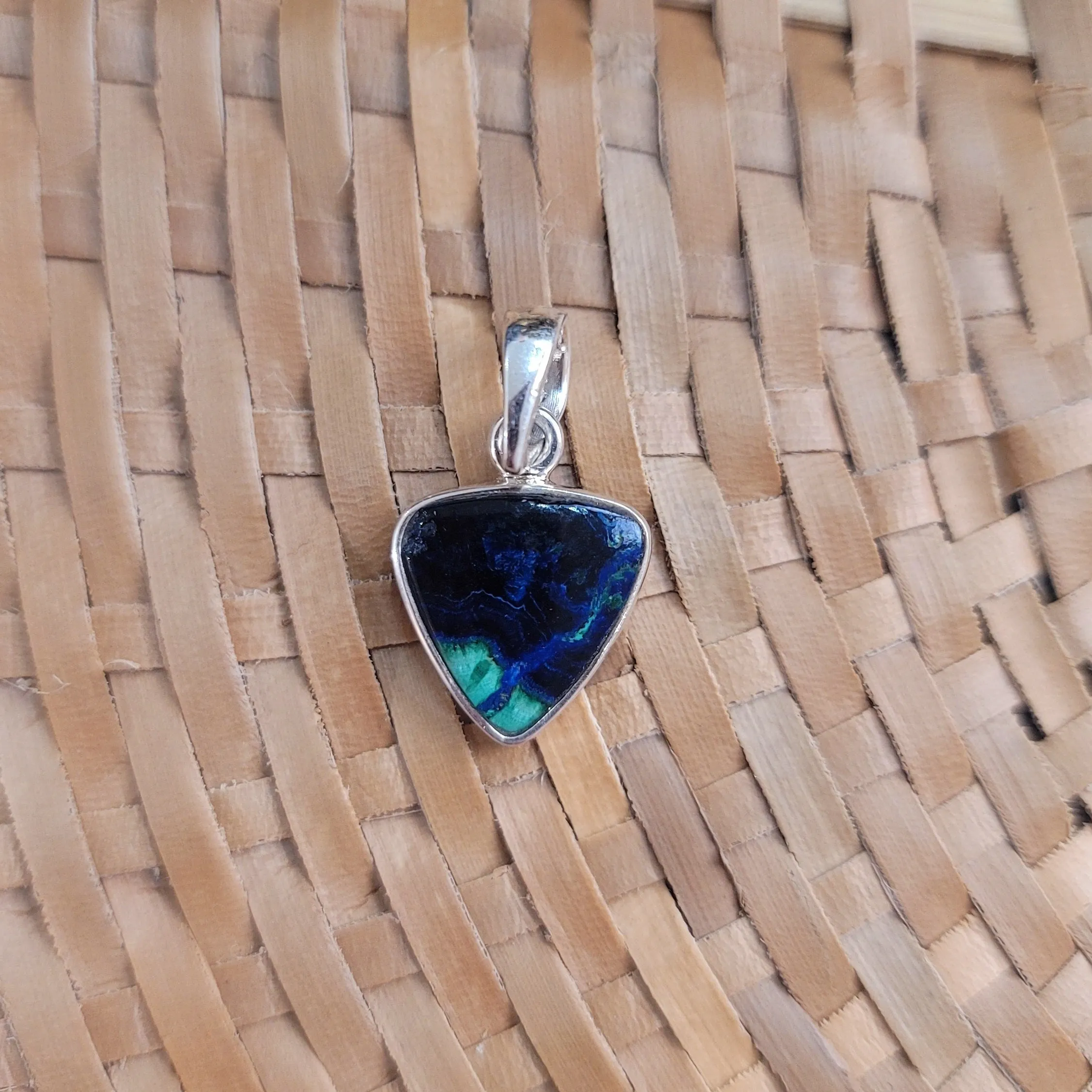 Azurite with Malachite Pendant for Embracing Divine Feminine Power and Healing