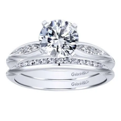 Bead Set Pinched Diamond Ring 14K White Gold .09 Cttw 204A