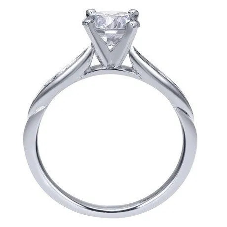 Bead Set Pinched Diamond Ring 14K White Gold .09 Cttw 204A