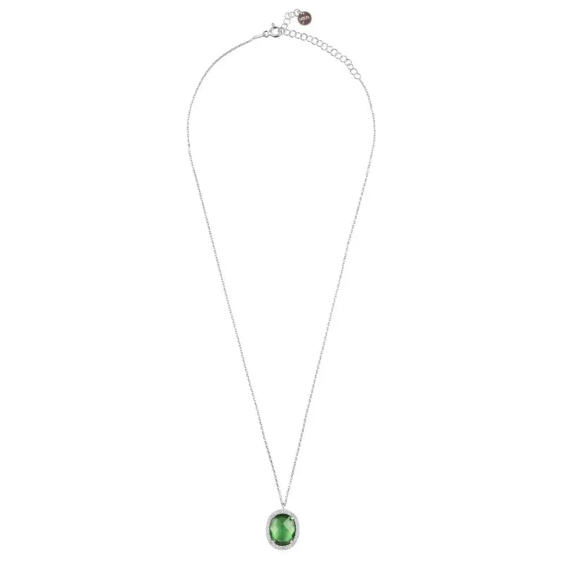 Beatrice Necklace Silver Green Amethyst Hydro