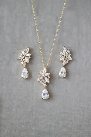 BELLA Bridal Drop Earrings and Necklace Set