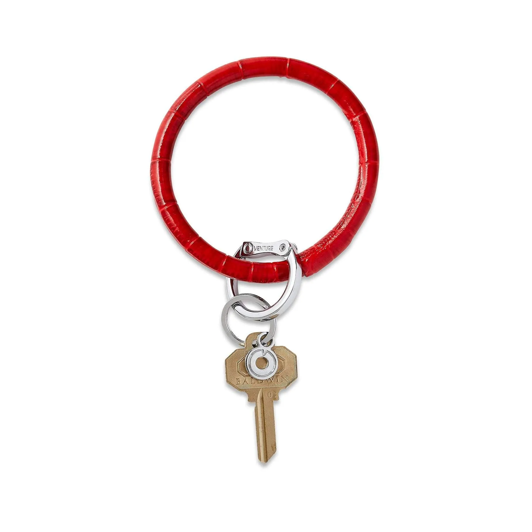 BIG O KEYRING LEATHER CHERRY CROC