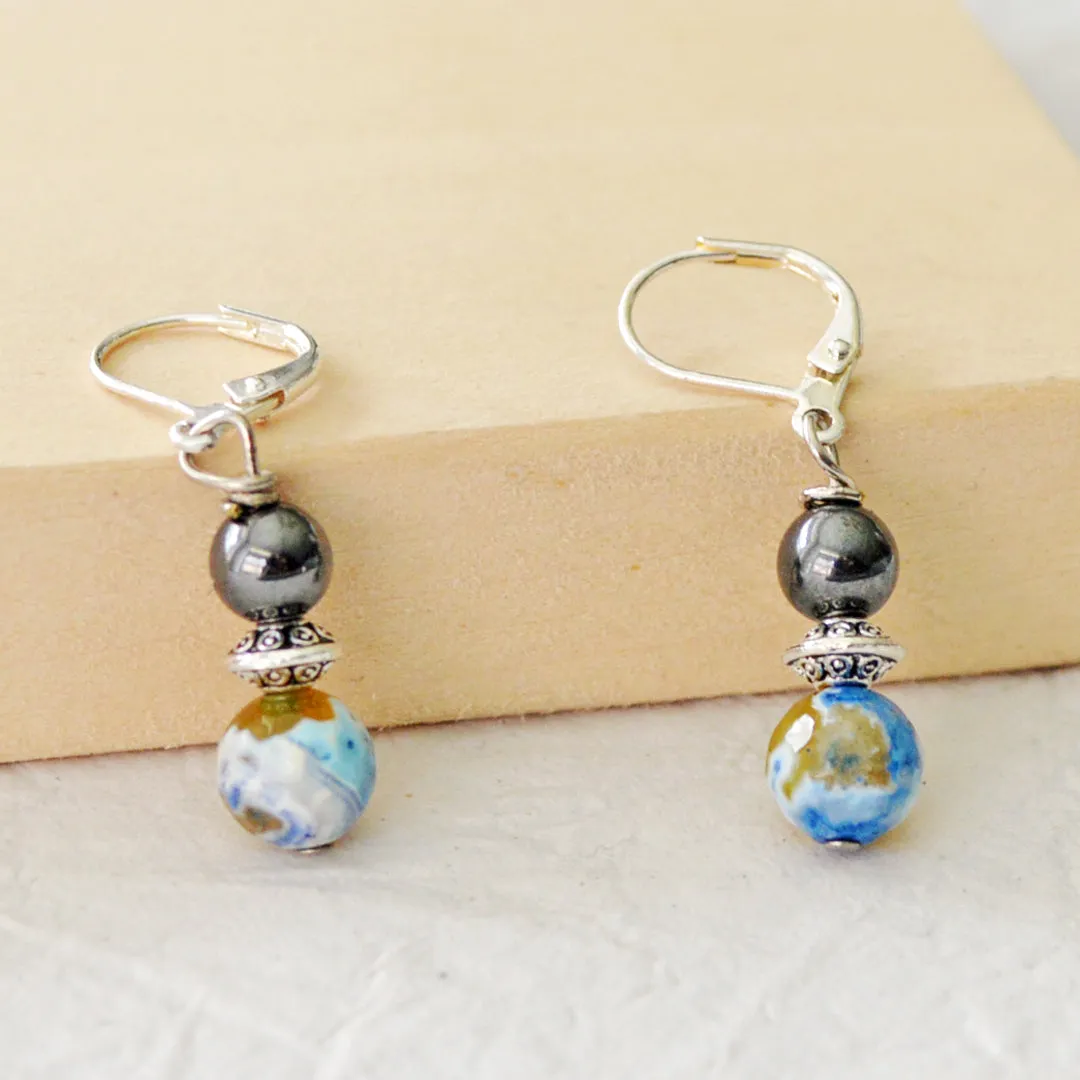 Black Hematite & Gemstone Magnetic Health Earrings