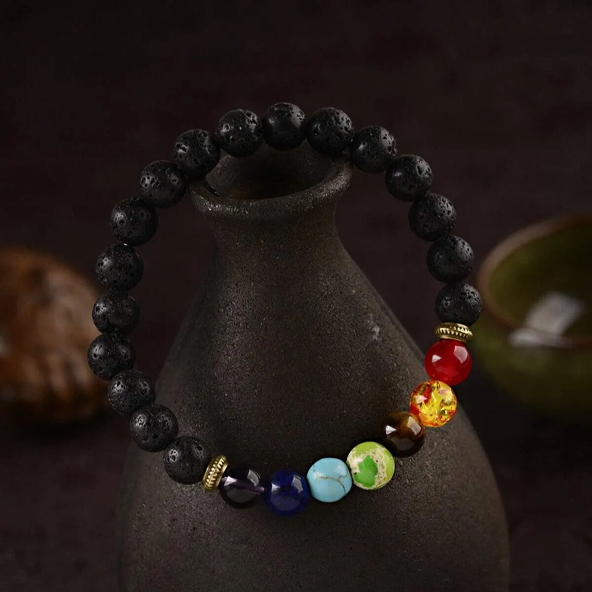 Bless International Gemstone Healing Chakra Bracelet Anxiety Crystal Natural Stone