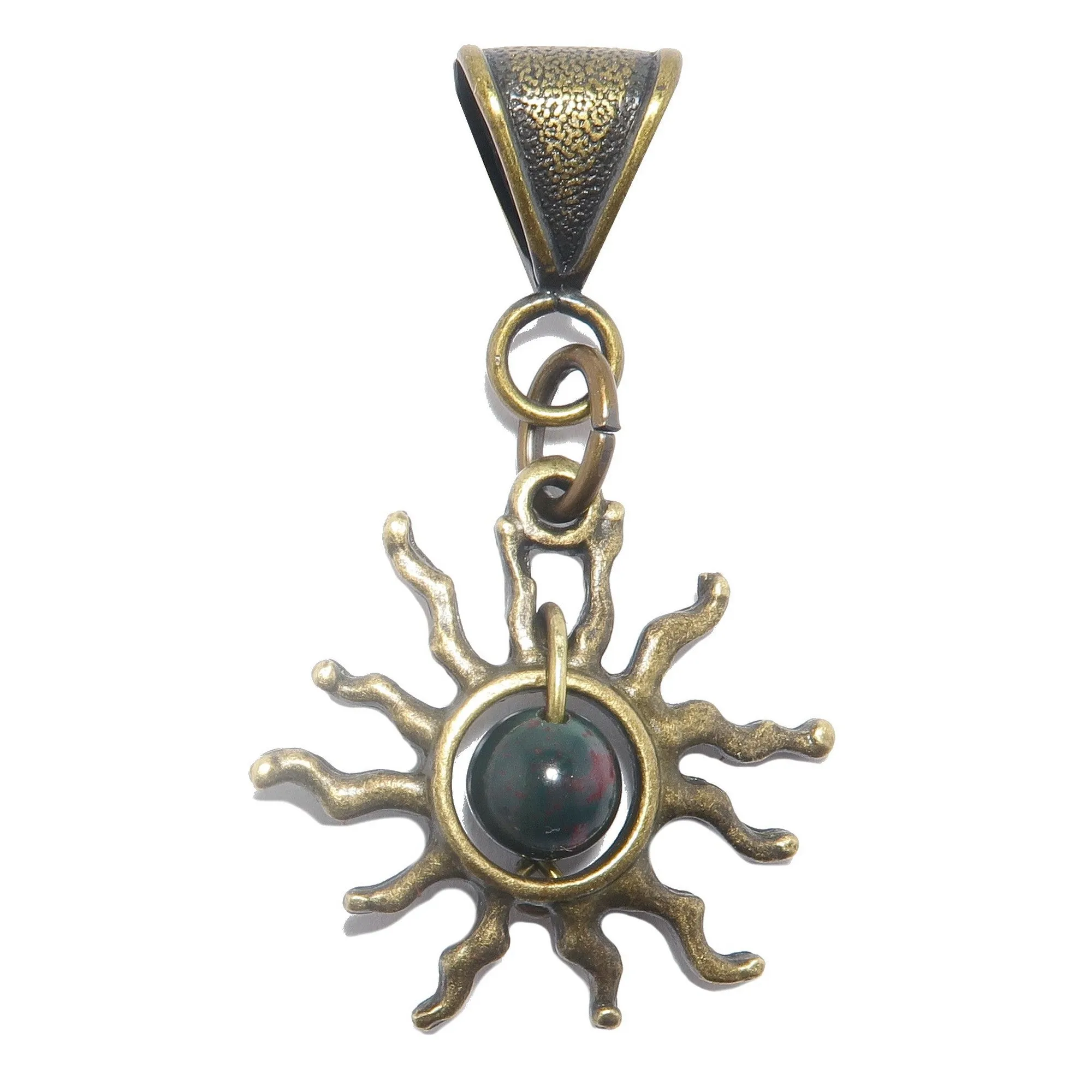 Bloodstone Pendant Brewing Sun Hot 'n Cool Crystal Gem