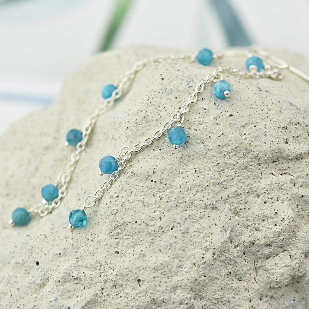 Blue Apatite Cascade Earrings