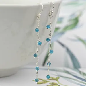 Blue Apatite Cascade Earrings