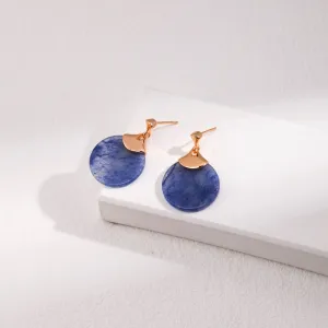 Blue Aventurine Stud Earrings-Gold Vermeil