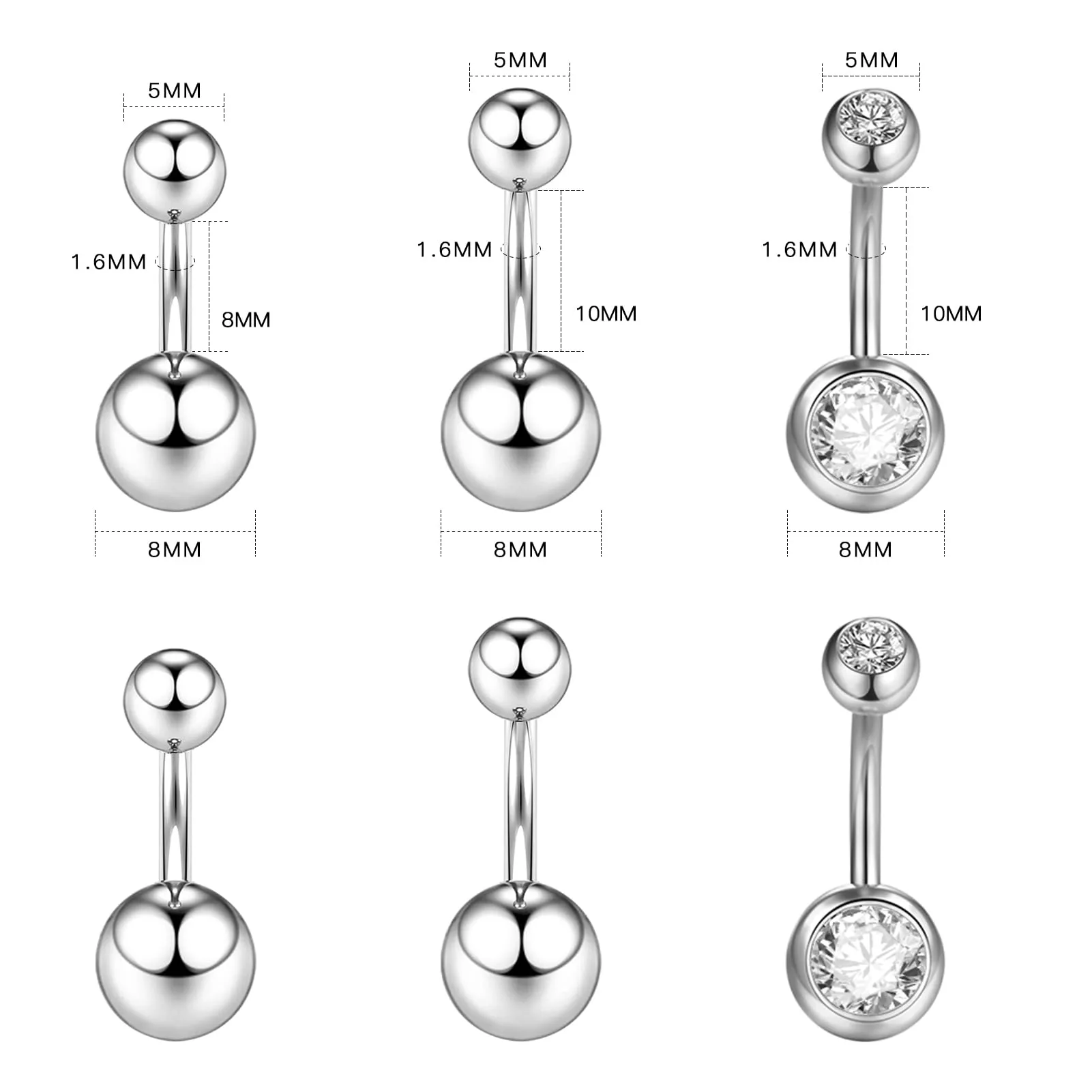 BLZ 80PCS Piercing Kit Stainless Steel 20G 18G 16G 14G Piercing Needle with Nose Septum Lip Tongue Tragus Cartilage Daith Eyebrow Belly Button Rings Piercing Jewelry Gloves Clamps Tools Siver
