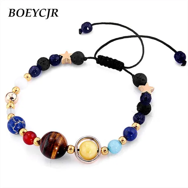 BOEYCJR Universe Planets Beads Bangles