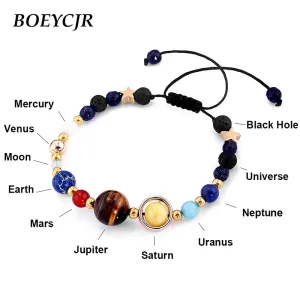 BOEYCJR Universe Planets Beads Bangles