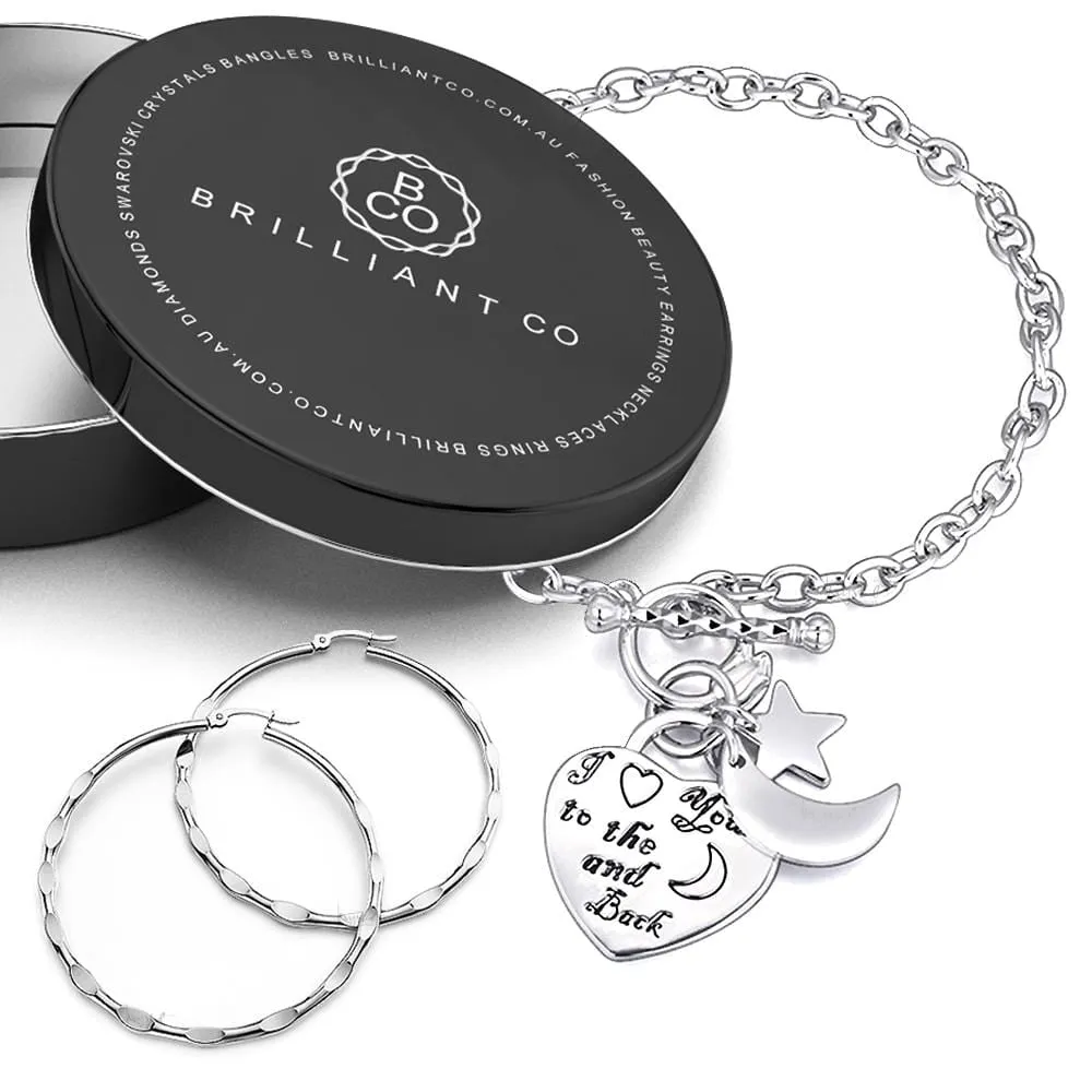 Boxed Love You To The Moon And Back Belcher Bracelet Set
