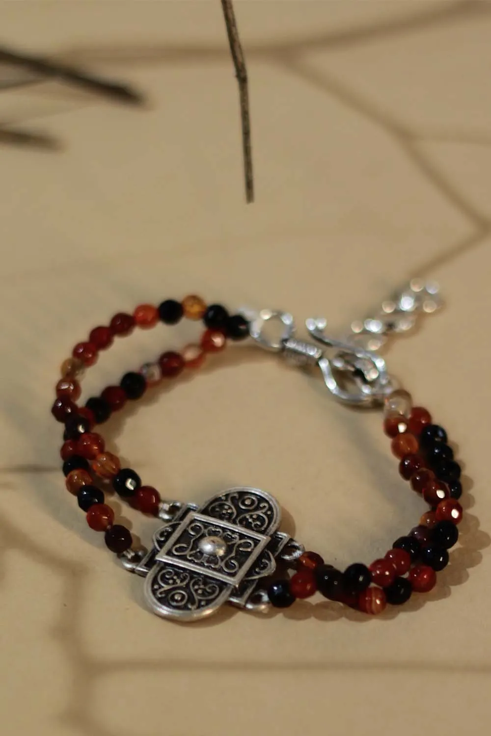 Bracelet | Agates & Turkish charm