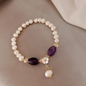 Bracelet for Women Fashion Sweet Pearl Crystal Bracelet Women's Simple Geometric Bracelet Jewelry Accessories Wholesale