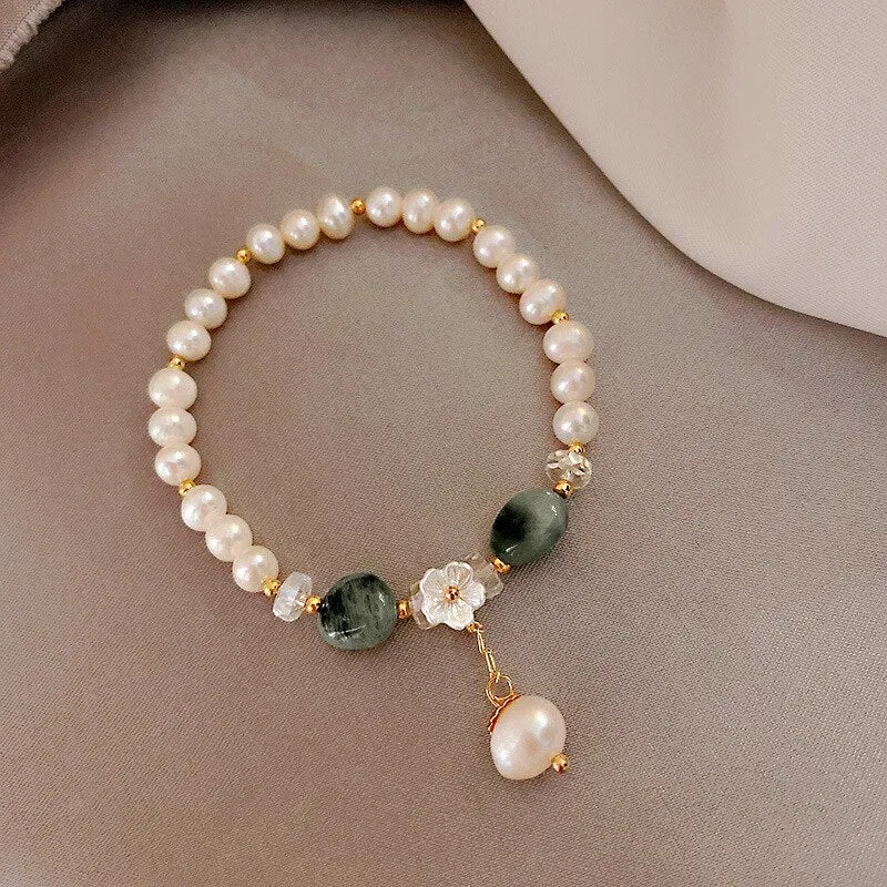 Bracelet for Women Fashion Sweet Pearl Crystal Bracelet Women's Simple Geometric Bracelet Jewelry Accessories Wholesale