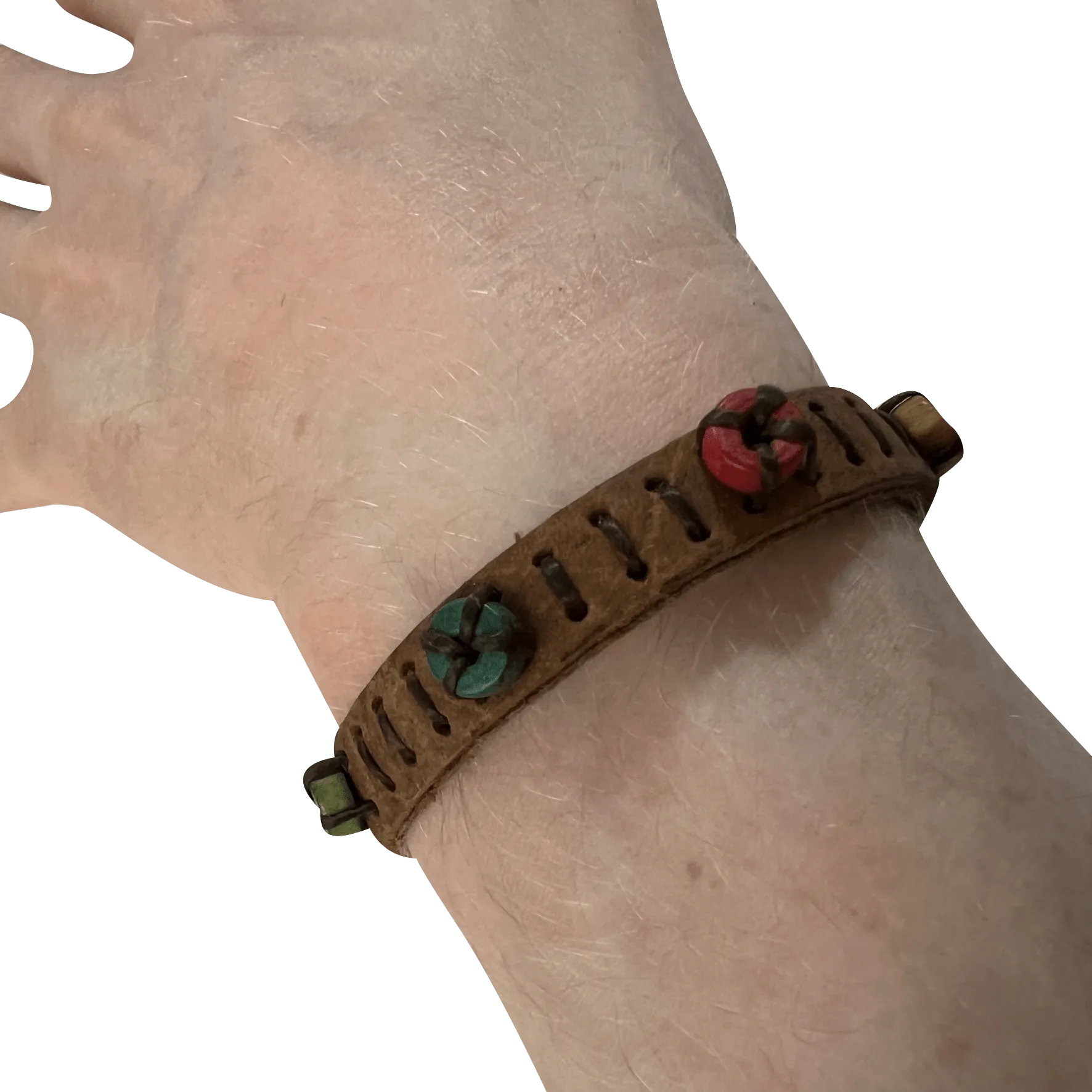Brown Leather Bracelet Wristband Bangle Mens Womens Gothic Punk Rock Jewellery