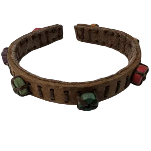 Brown Leather Bracelet Wristband Bangle Mens Womens Gothic Punk Rock Jewellery
