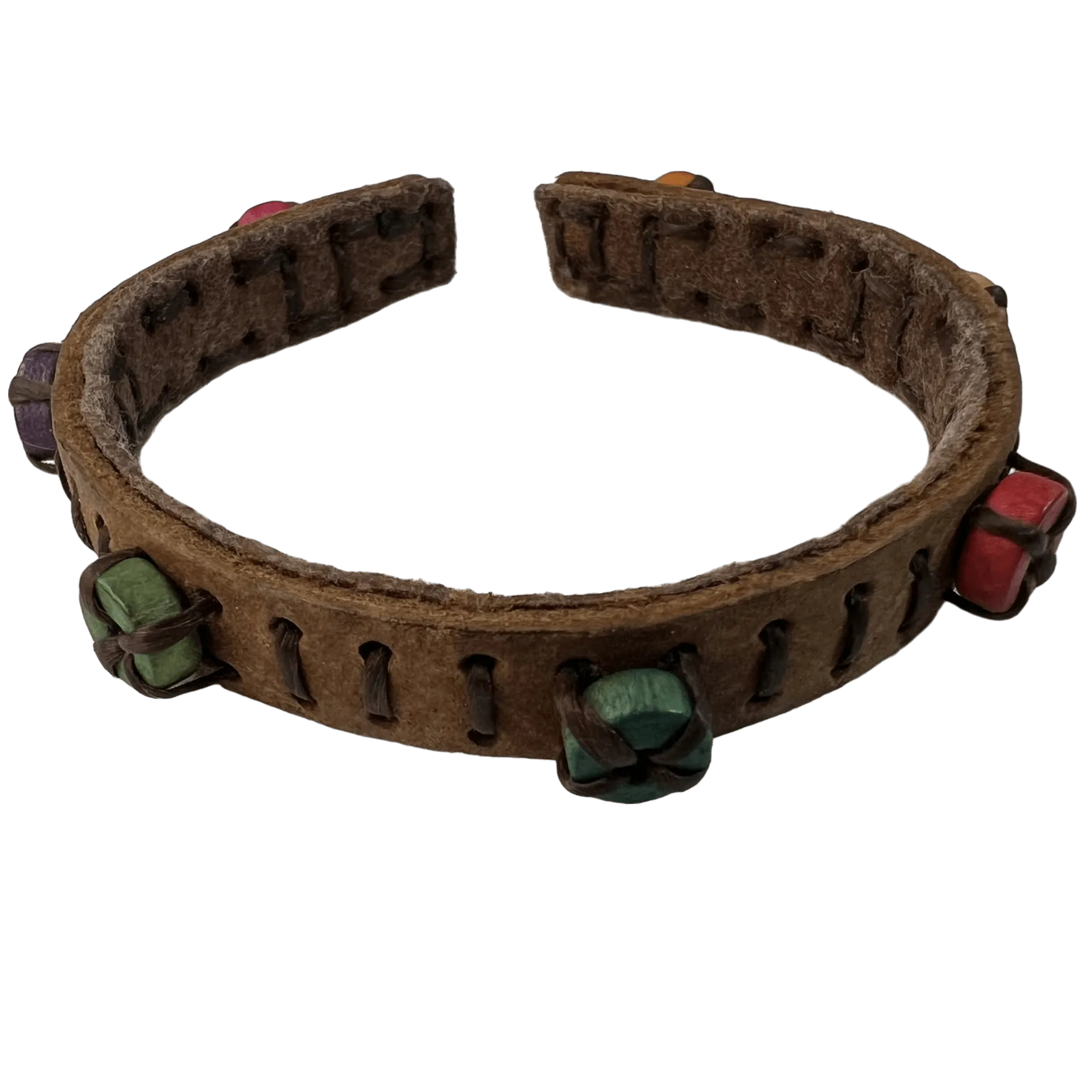 Brown Leather Bracelet Wristband Bangle Mens Womens Gothic Punk Rock Jewellery
