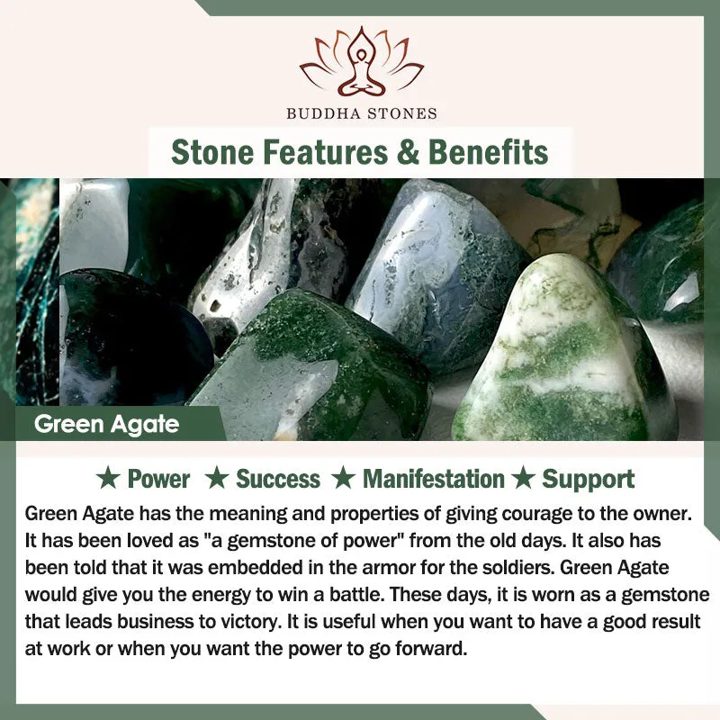 Buddha Stones Natural White Peacock Green Agate Fortune Earrings