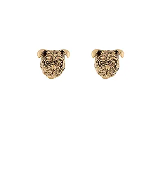Bulldog Face Earrings