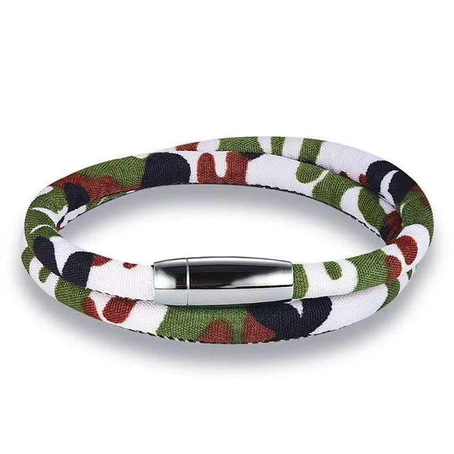 Camouflage Multi-Layer Magnetic Clasp Wrap Bracelet