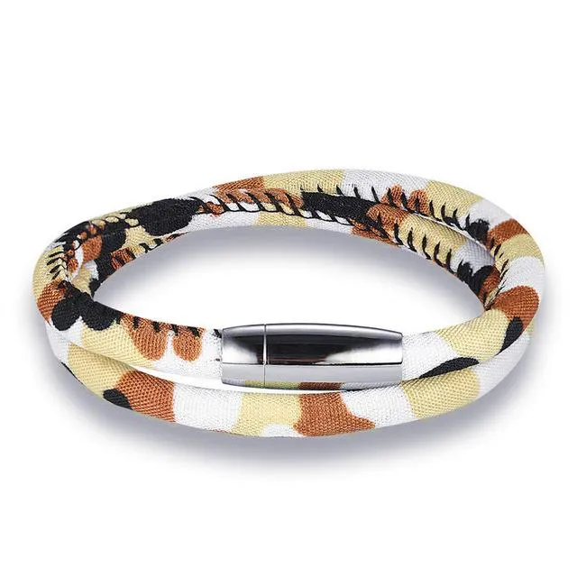 Camouflage Multi-Layer Magnetic Clasp Wrap Bracelet