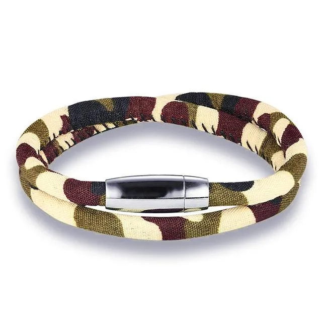 Camouflage Multi-Layer Magnetic Clasp Wrap Bracelet