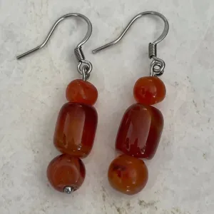 Carnelian Earrings - July Birthday gemstone