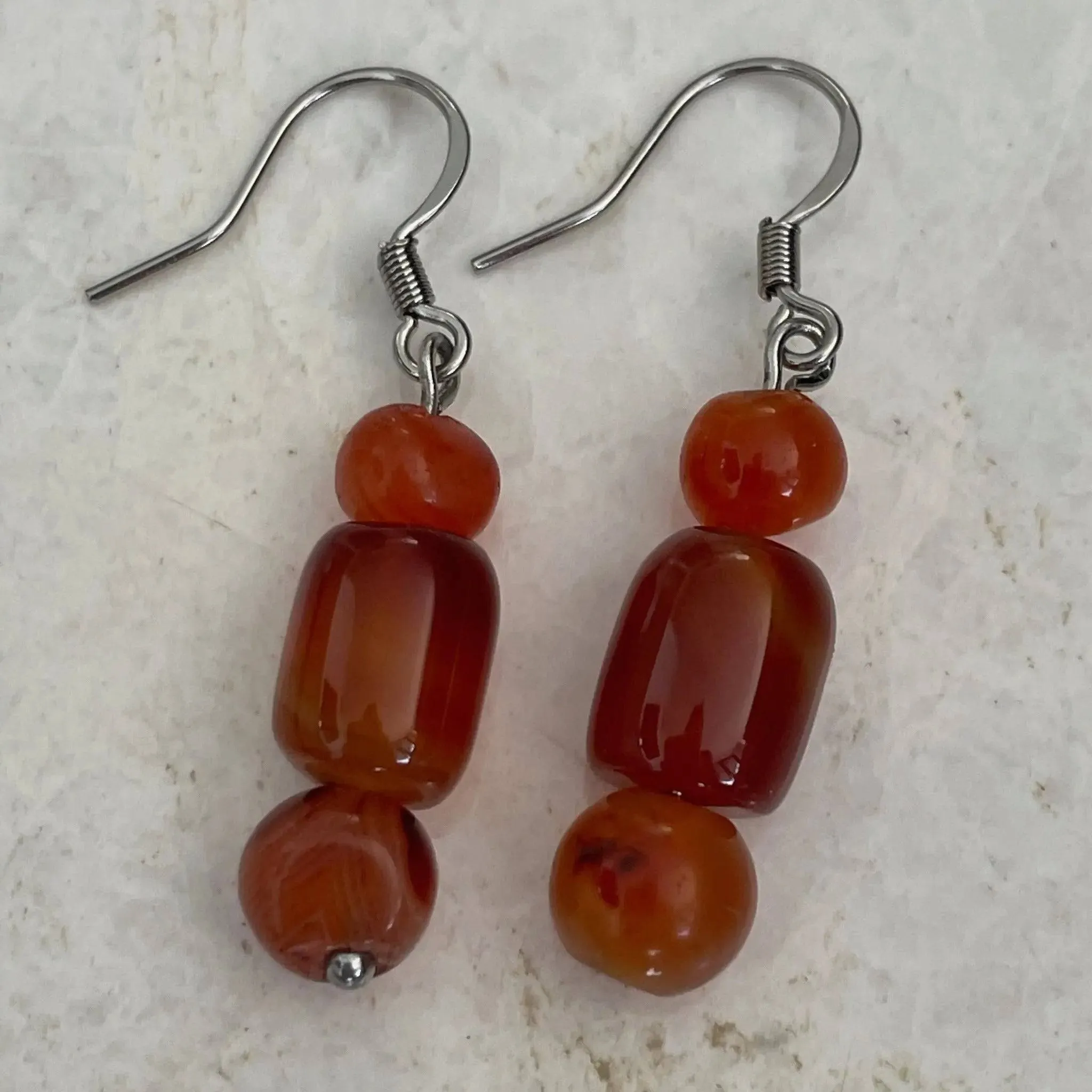 Carnelian Earrings - July Birthday gemstone