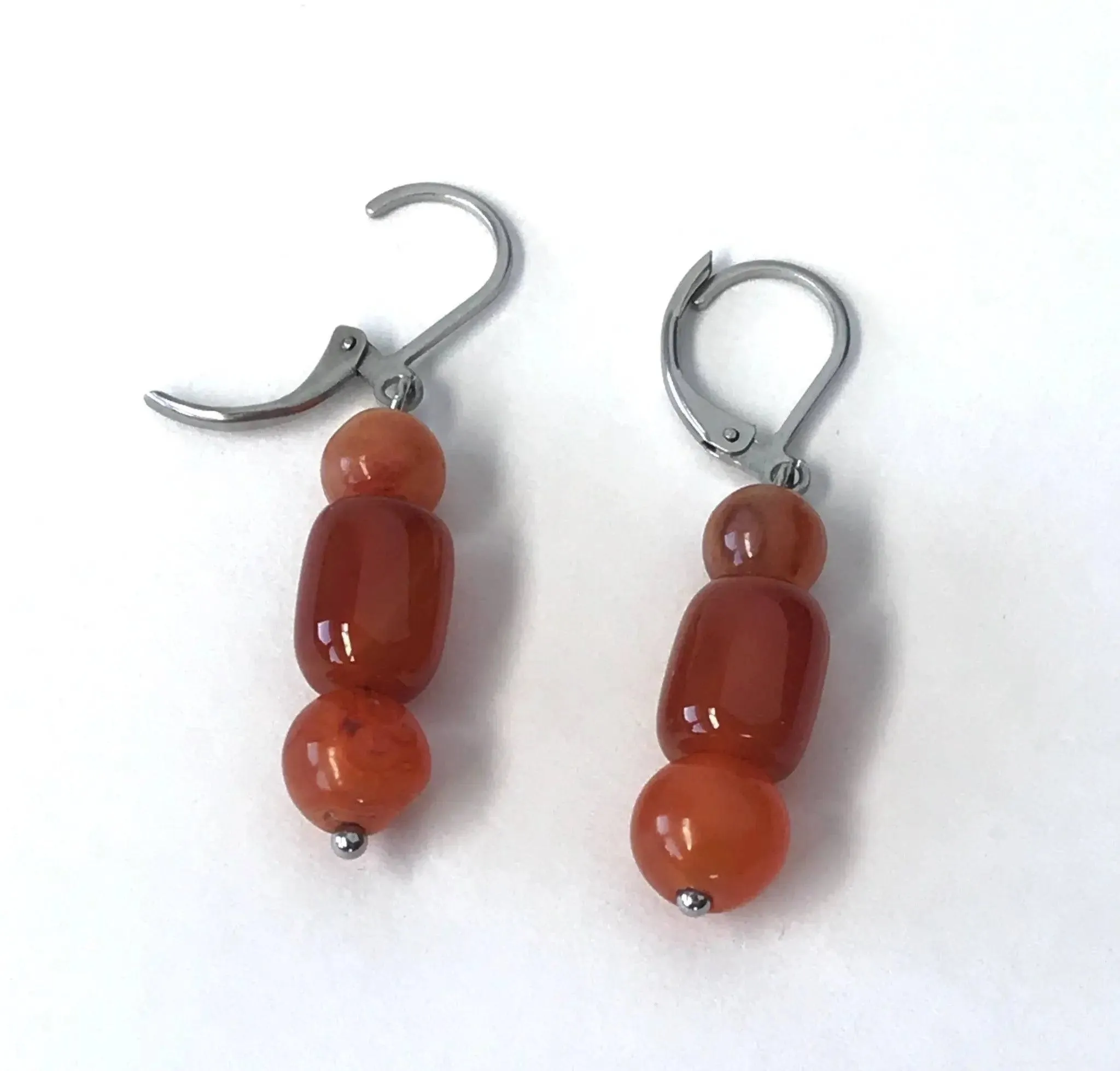Carnelian Earrings - July Birthday gemstone
