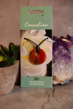 Carnelian Gemstone Healing Pendant Agogo for Joy