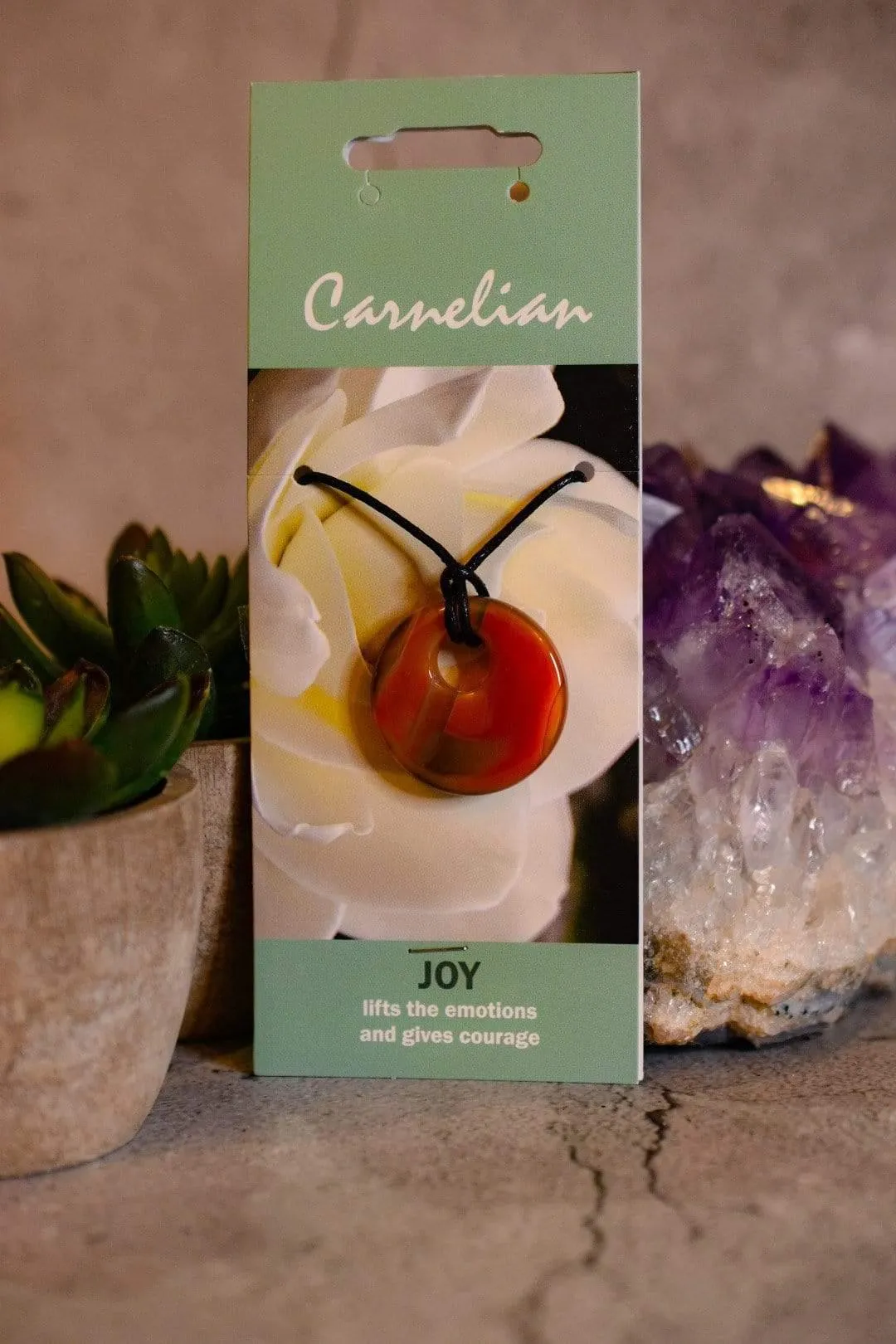 Carnelian Gemstone Healing Pendant Agogo for Joy