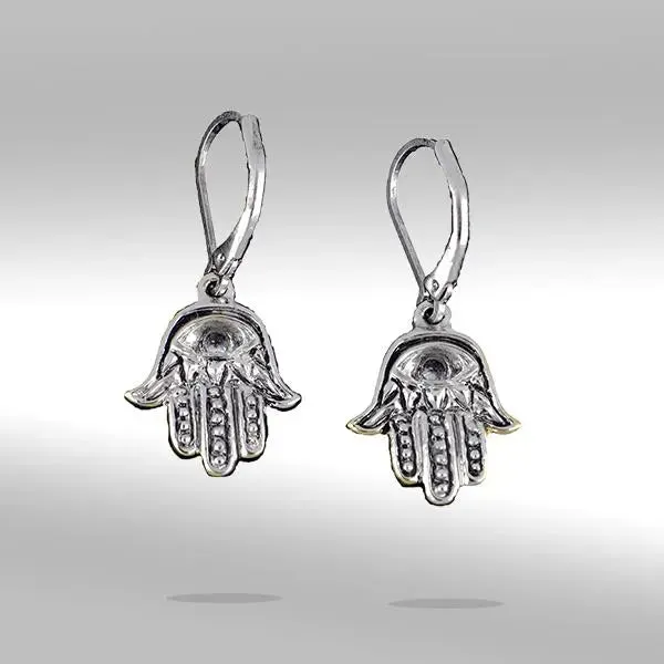 Celebration Collection - Hamsa Hand Indigo Eye French Wire Earrings