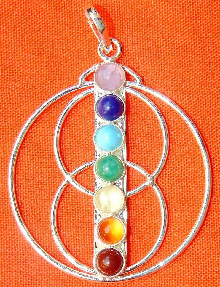 Chakra Triple circles pendant in German silver