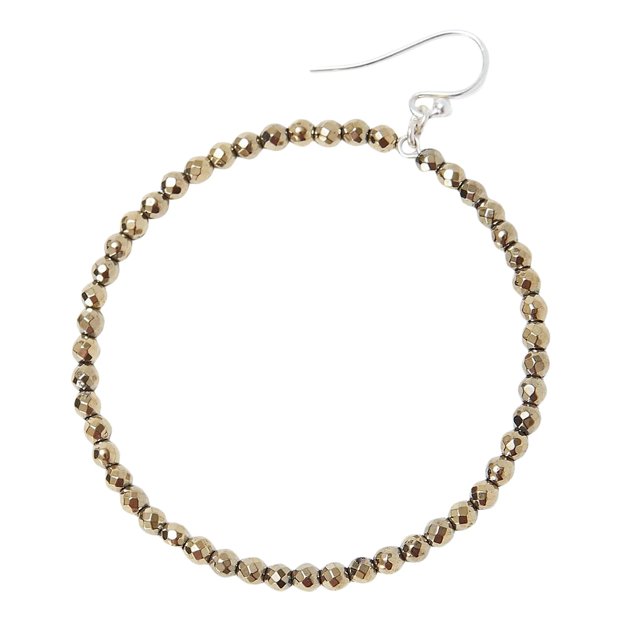 Chan Luu 2 Inch Silver Hoop Earrings in Pyrite