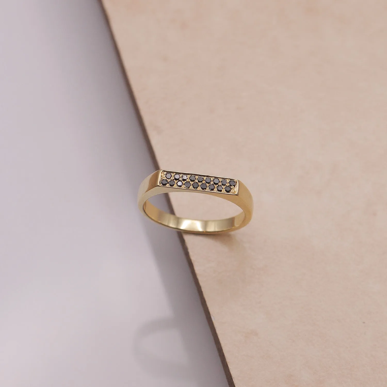 Charlotte Gold Ring Black Diamonds