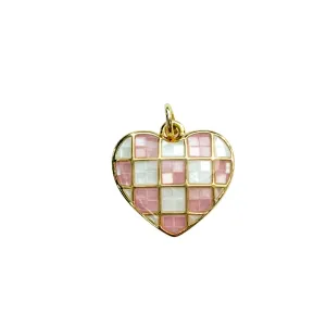 Checkered Heart Charm