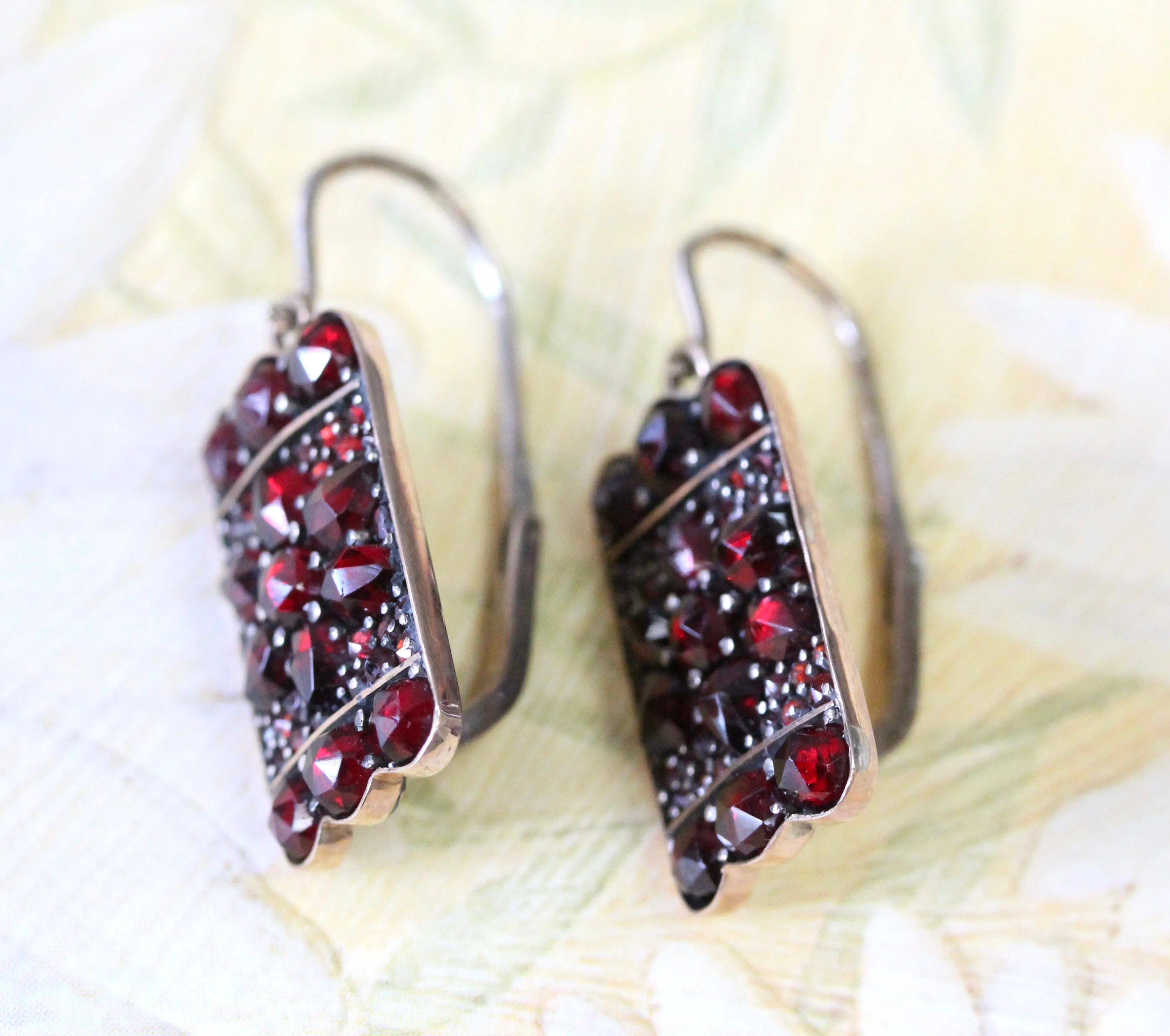 Chic ~ Bohemian Garnet Earrings, VINTAGE