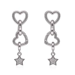 Chic Contours: Heart and Drop Earrings | SKU: 0002930718, 0002930688