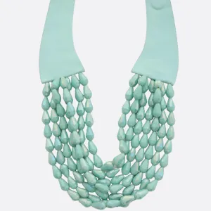 Chunky teardrop AB multi strand necklace