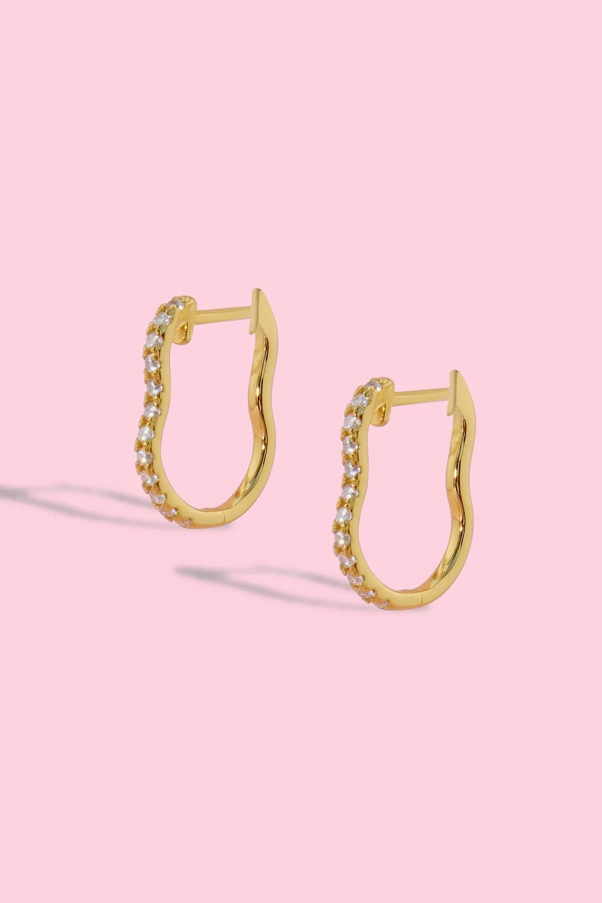 Clara Wavy Sterling Silver Hoop Earrings