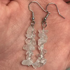 Clear Quartz Gemstone Chip Earrings