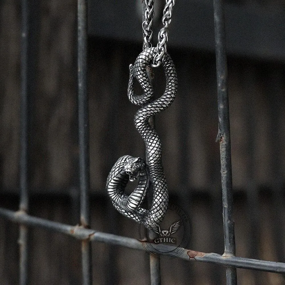 Coiled Snake Stainless Steel Pendant