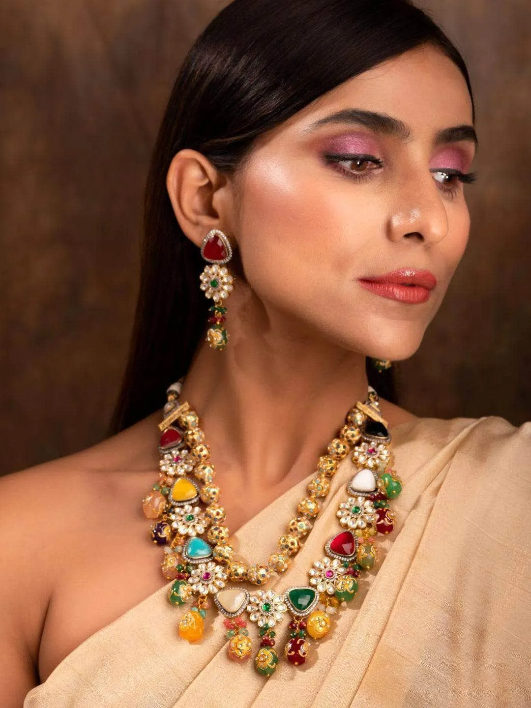 Colorful Layered Precious Stone Set